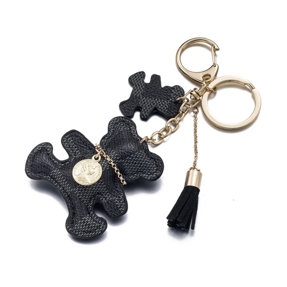 Accessories - Just in! Black Bear Faux Leather Keychain